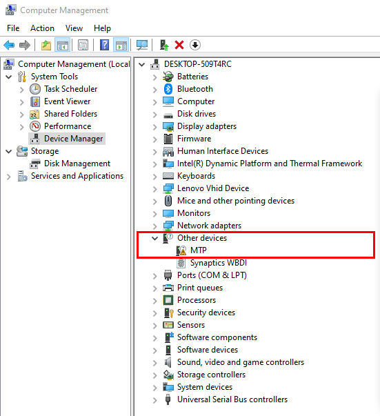 MTP driver installation on Windows | In/Out